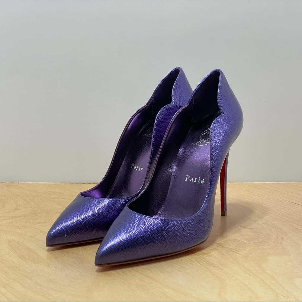 Christian Louboutin Hot Chick Pumps 100mm - Leather - Purple 36.5 US 6